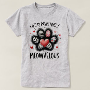 Grappig kat grafisch T-shirt - Pawsitief meowvelou