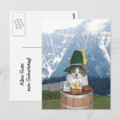 Grappig Kat/Kat Verjaardag Briefkaart (Voorkant / Achterkant)