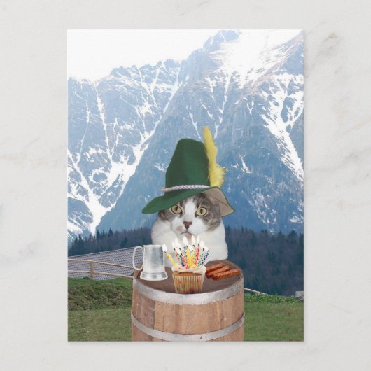 Grappig Kat/Kat Verjaardag Briefkaart (Voorkant)