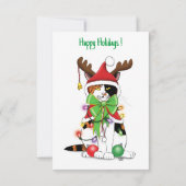 Grappig kat kerst bedrijfsfeest kaart (Achterkant)