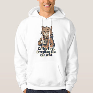 Grappig kat koffie liefhebber ontwerp – Koffie eer Hoodie