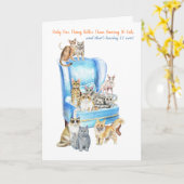 Grappig, kat Lady Birthday Card - kijk binnen! Kaart (Gele Bloem)