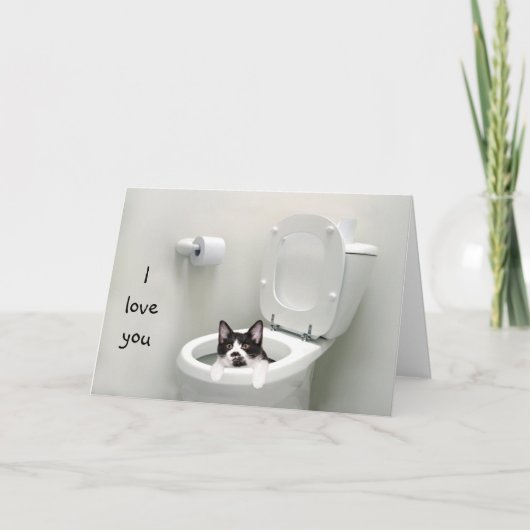 Grappig kat liefde of Valentijn Feestdagen Kaart (Voorkant)