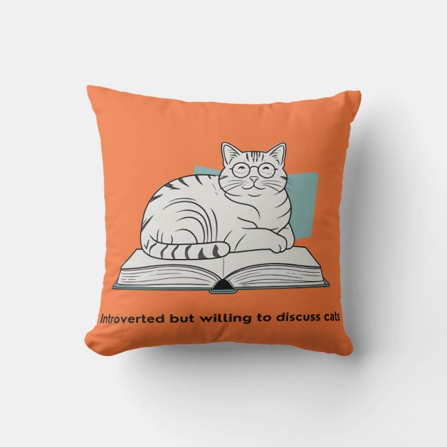 Grappig kat liefhebber cadeau kussen (Voorkant)
