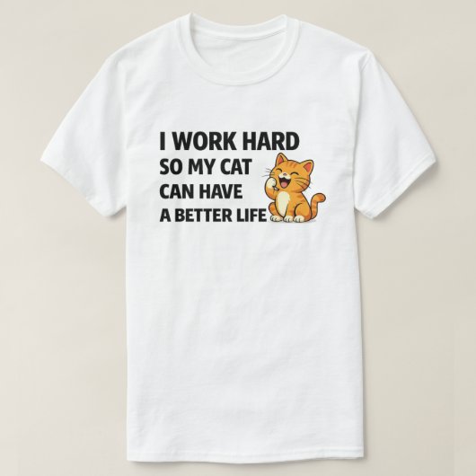 Grappig Kat Liefhebber Shirt – Ik Werk Voor Mijn K (Design voorkant)