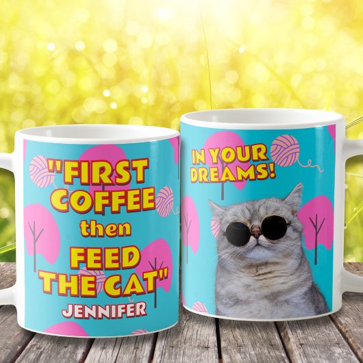Grappig Kat Mam Gift - aangepaste naam en foto Koffiemok