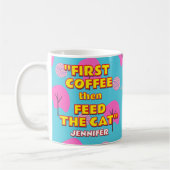 Grappig Kat Mam Gift - aangepaste naam en foto Koffiemok (Links)