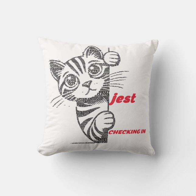 Grappig kat moeder cadeau | Grappige typografie on Kussen (Voorkant)