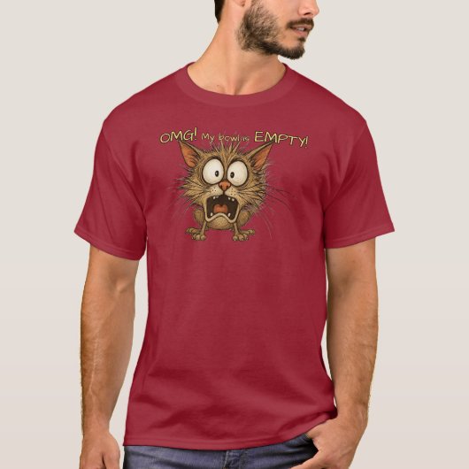 Grappig Kat - OMG! Mijn kom is leeg! T-shirt (Voorkant)