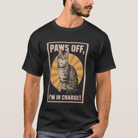 Grappig kat ontwerp poten uit ik ben in beheer Ben T-shirt (Voorkant)