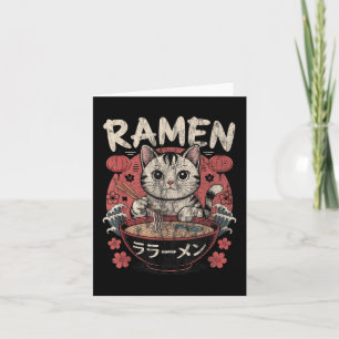 Grappig kat Ramen grafische T-shirt Japanse Kawaii Kaart