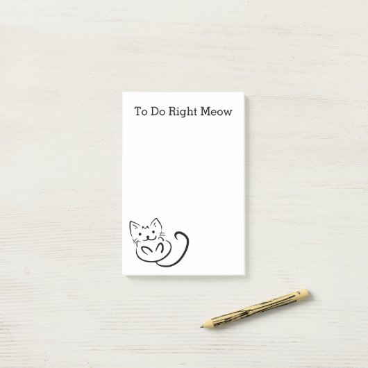 Grappig kat recht om lijst te doen post-it® notes (Op bureau)