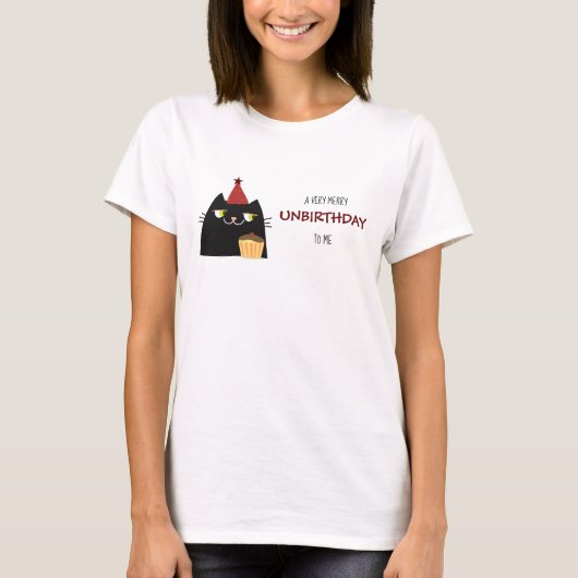 Grappig kat shirt onverjaardags zwart kat tee (Voorkant)