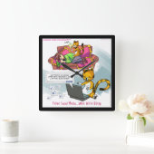 Grappig kat Social Media Square Wall klok (Huis)