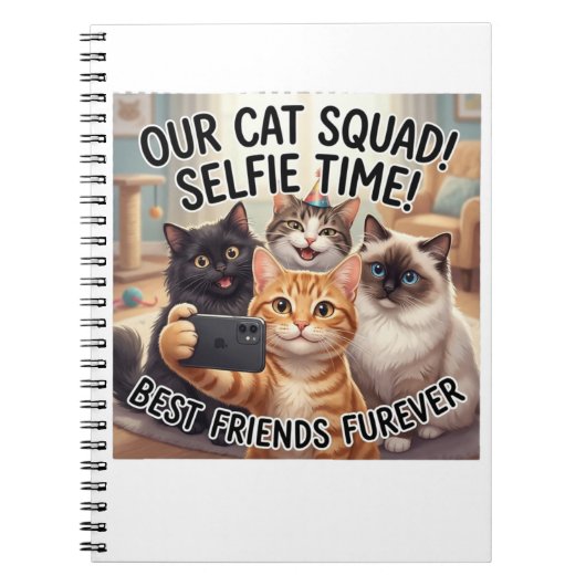 Grappig Kat Squad Selfie Journaal Notitieboek (Voorkant)