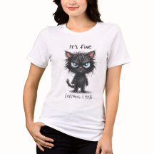 Grappig kat T-shirt | Het is prima, ik ben prima T