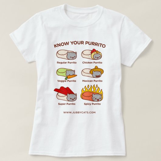 Grappig Kat T-SHIRT - KEN JE PURRITO (Design voorkant)