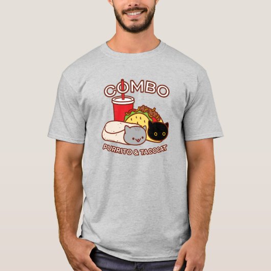 Grappig Kat T-shirt - PURRITO & TACO CAT Combo (Voorkant)
