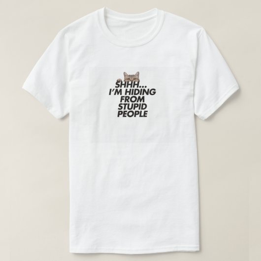 Grappig kat T-shirt - Shhh ... ik verstop me voor (Design voorkant)