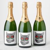 Grappig kat T-shirt - Wit-Rusland Sparkling Wijnetiket (Flessen)