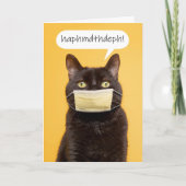 Grappig kat van HappyMoederdag in Face Mask Humor Feestdagen Kaart (Voorkant)