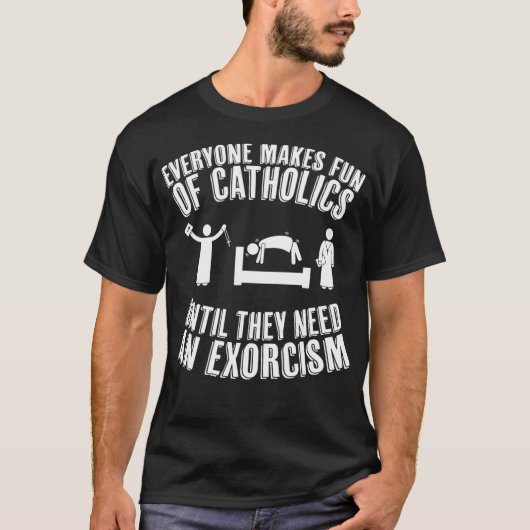 Grappig katholiek priest Gift T Gag Gift T-shirt  (Voorkant)