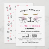 Grappig katje kitten gezicht verjaardagsfeestje kaart (Voorkant / Achterkant)