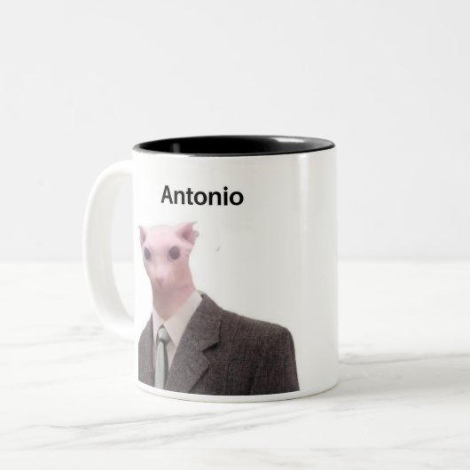 grappig kattememe antonio mok design (Voorkant links)