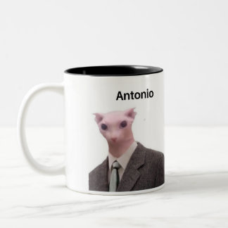 grappig kattememe antonio mok design
