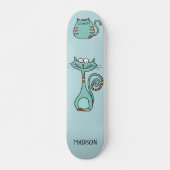 Grappig Katten aangepaste naam & kleur Persoonlijk Skateboard (Voorkant)