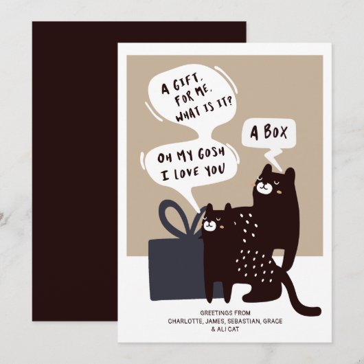 Grappig katten cadeau (ideaal voor vele gelegenhed feestdagenkaart (Voorkant / Achterkant)