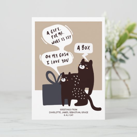 Grappig katten cadeau (ideaal voor vele gelegenhed feestdagenkaart (Staand voorkant)
