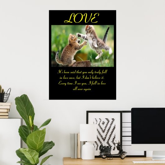 Grappig katten liefde citaat poster (Thuiskantoor)