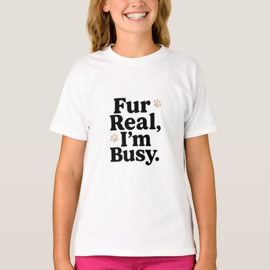 Grappig katten shirt met "Echt waar, ik ben druk" (Voorkant)