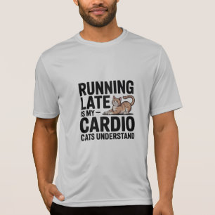 Grappig katten T-shirt voor sport