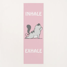 grappig kattenbakje inhale lichtroze yogamat