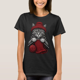 Grappig kattenbrei ontwerp met garen grafisch t-shirt