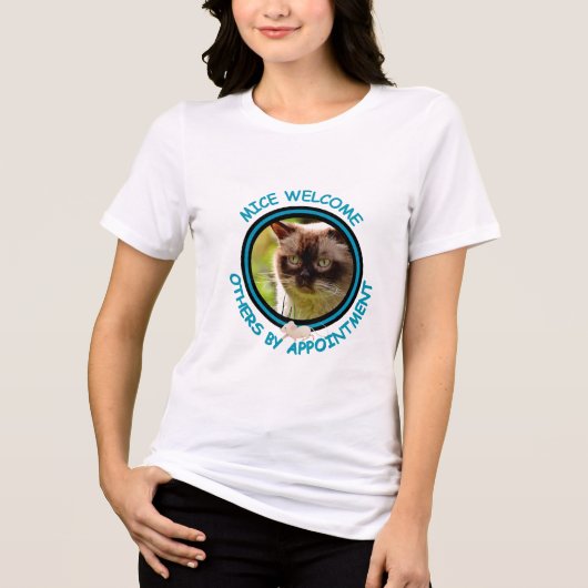 Grappig kattencitaat voor haar Tri-Blend shirt (Voorkant)