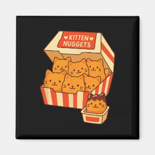 Grappig katteneigenaar T-shirt Kitten Nuggets Voed Magneet
