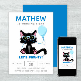 Grappig kattenfeestje kitten ballonnen kinderen ve kaart