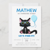 Grappig kattenfeestje kitten ballonnen kinderen ve kaart (Voorkant)