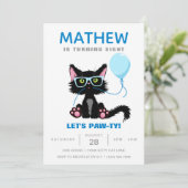 Grappig kattenfeestje kitten ballonnen kinderen ve kaart (Staand voorkant)