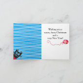 Grappig kattengaren breien haakwerk Kerstmis Feestdagen Kaart (Binnen)