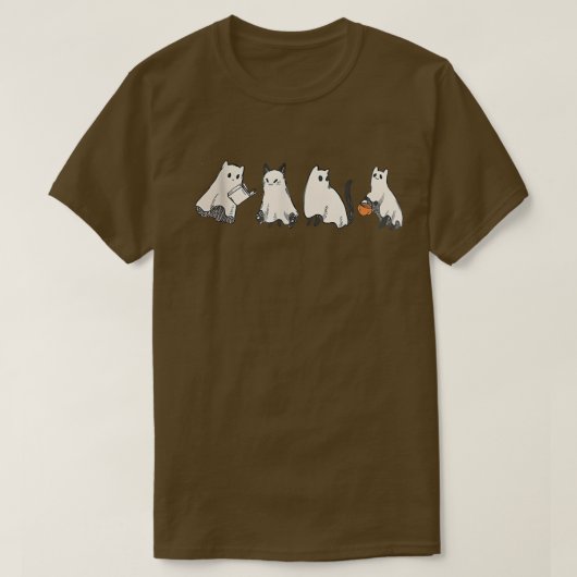 Grappig kattengeest zwarte kat Halloween voor katt T-shirt (Design voorkant)