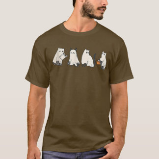 Grappig kattengeest zwarte kat Halloween voor katt T-shirt