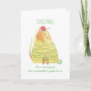 Grappig kattengetikt garen brei-haakkerst feestdagen kaart