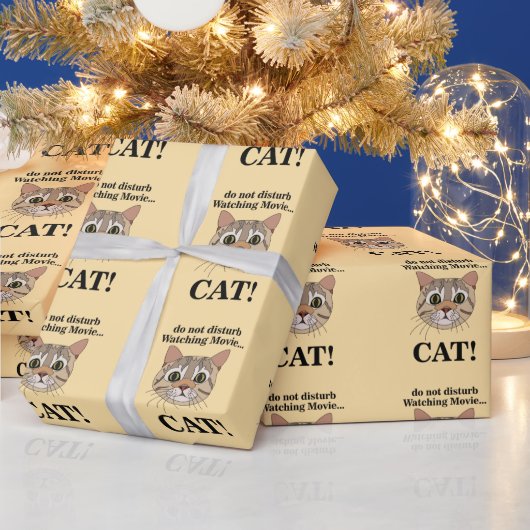 Grappig Kattengezicht Cadeaupapier (Feestdagen)