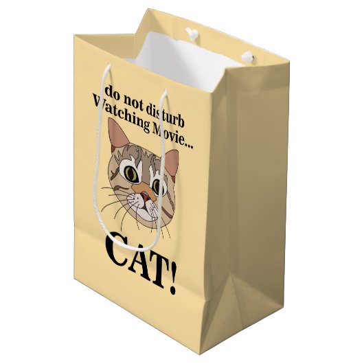 Grappig Kattengezicht Medium Cadeauzakje (Voorkant Gekanteld)