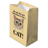 Grappig Kattengezicht Medium Cadeauzakje (Achterkant Gekanteld)