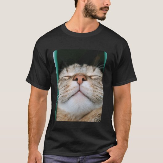 Grappig kattengezicht selfie t-shirt (Voorkant)